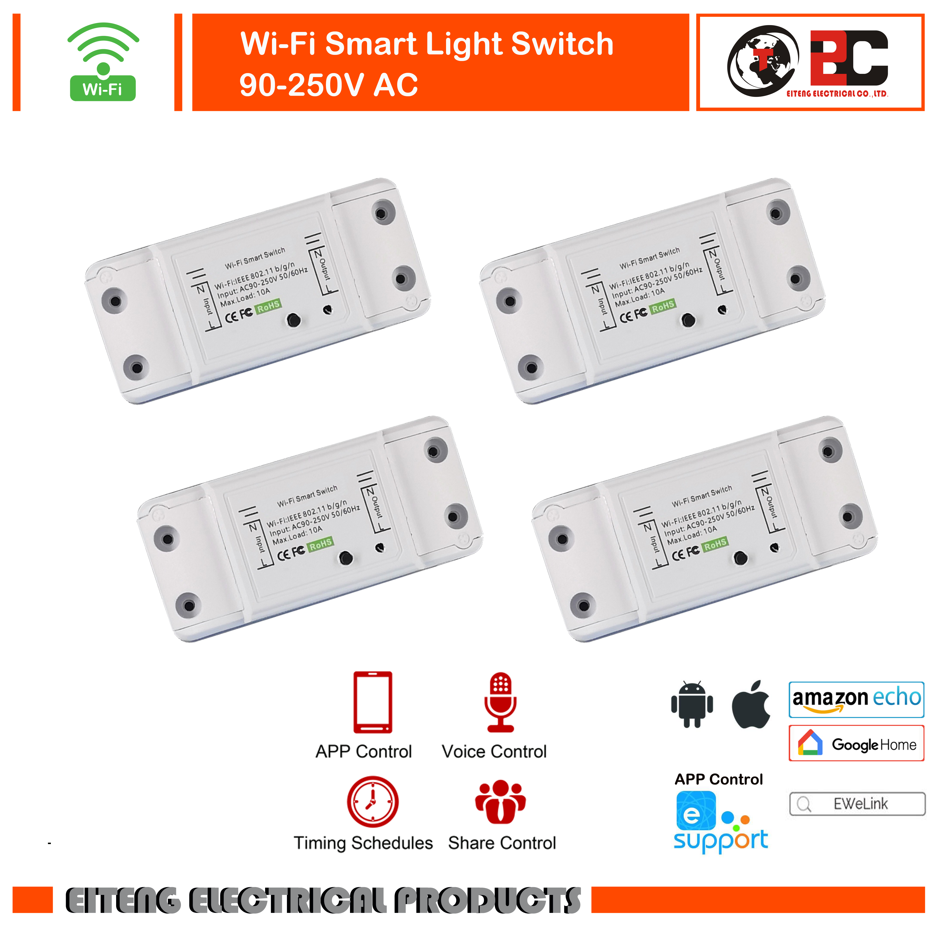DIY WiFi Smart Light Switch Universal Breaker Timer Smart Life APP Wireless Remote Control Works with Google Home Alexa