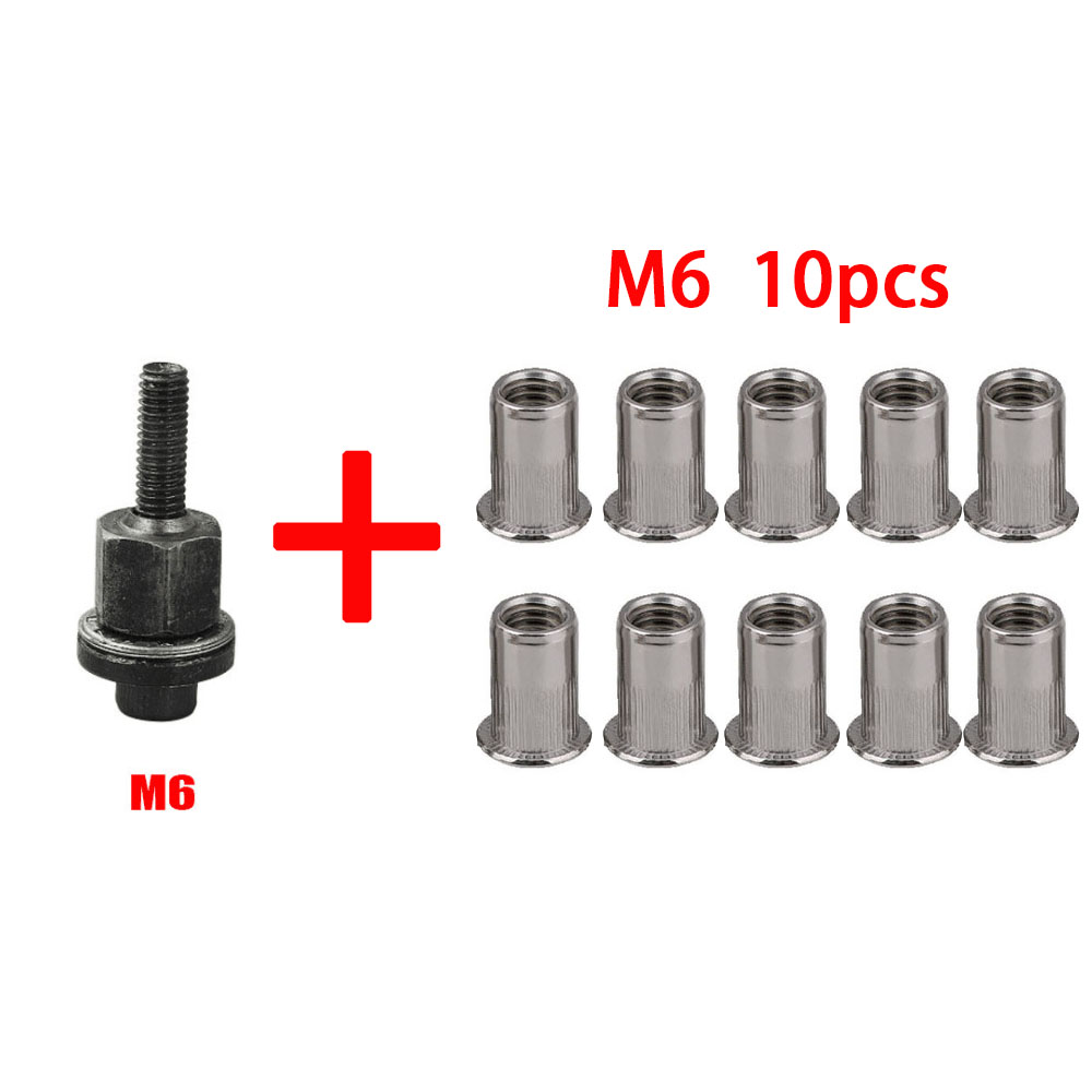 Nakrętka nitu ręcznego głowica pistoletu nakrętki prosta instalacja instrukcja nitownik Rivnut narzędzie akcesoria części robić nakrętek M3 M4 M5 M6 M8 M10: M6
