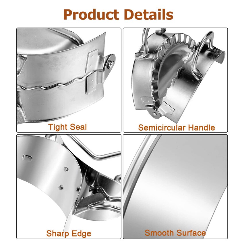 MEMDOO 3PCS Stainless Steel Dumpling Makers Mold Ravioli Gyoza Maker Dough Cutter Wrappers Presser Making Machine for Kitchen