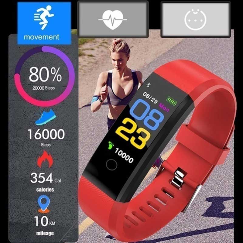 115Plus Smartwatch Bluetooth Sport Smart Armband Hartslag Bloeddruk Monitoring Gezondheid Waterdicht Horloge Polsbandje