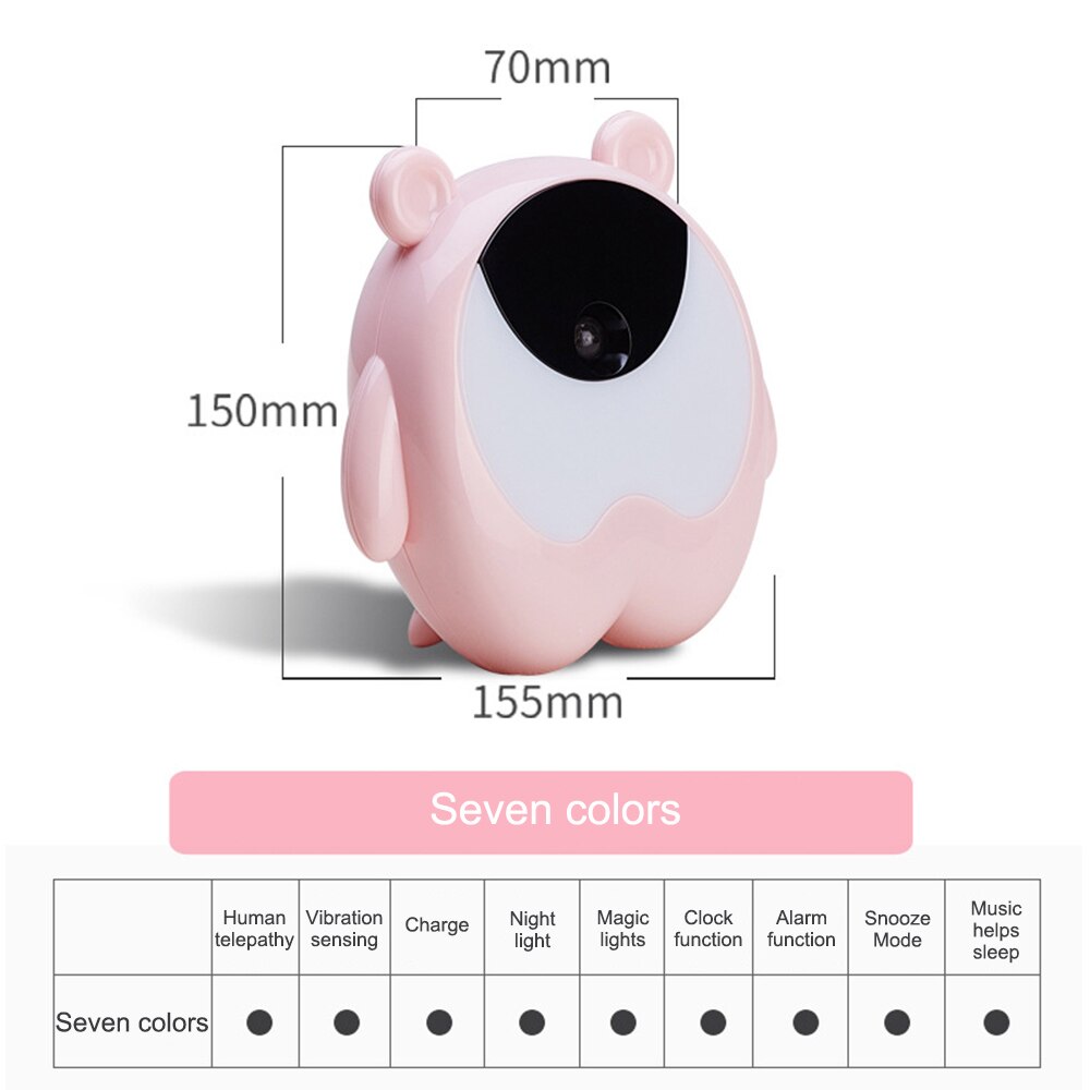 Night Light 3 In 1 Alarm Clock Kids Children Sleep Bedside Alarm Clock Wake Up Temperature Snooze Timer Clock Christmas