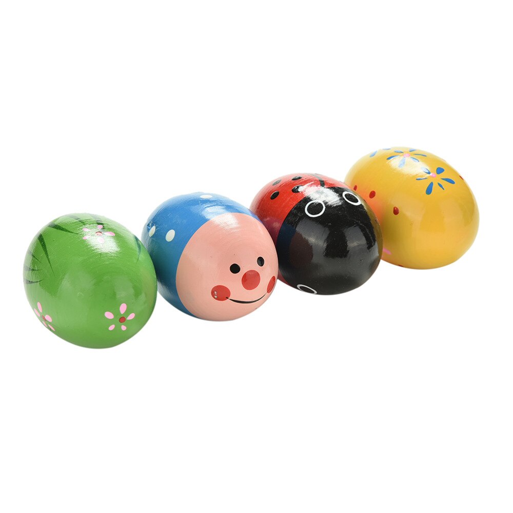 Huevos de arena de madera, instrumentos musicales de percusión, colores aleatorios, 1 Uds.