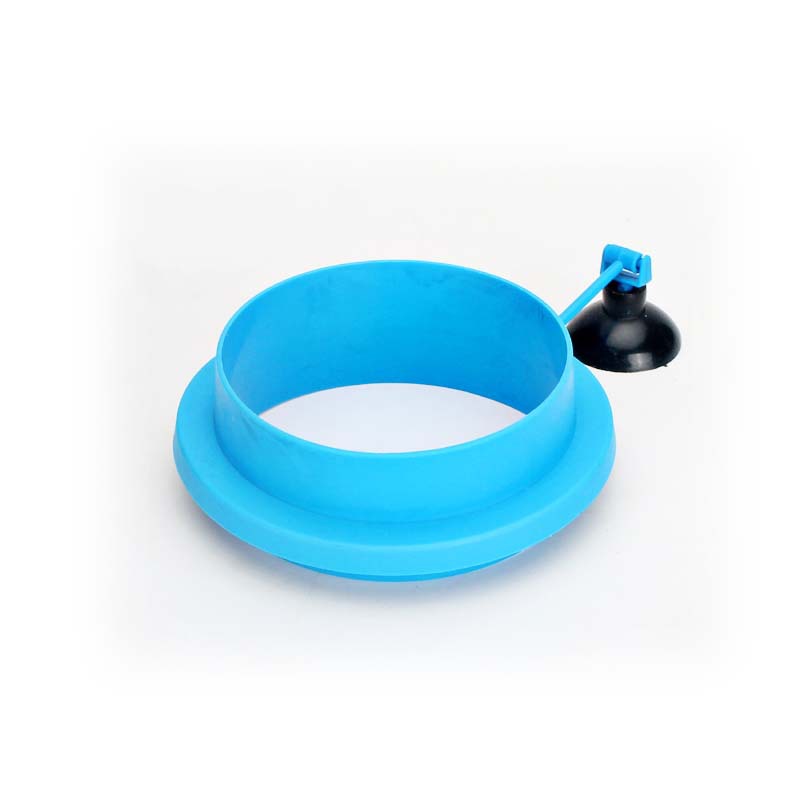 Anillo de alimentación para peces de acuario, estación de alimentador flotante para pecera, bandeja de Comida para peces redonda y cuadrada con ventosa, accesorios para pecera: Blue Round thicken