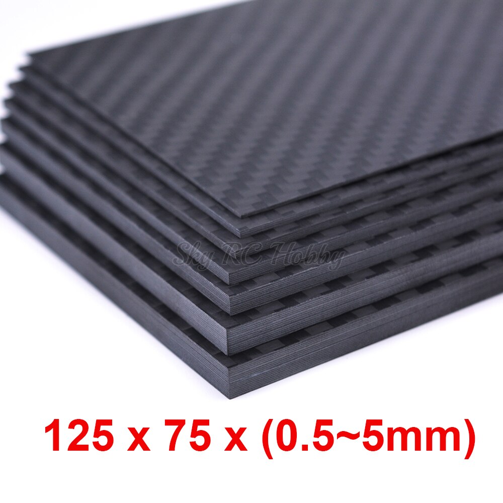 125Mm X 75Mm Real Carbon Fiber Plaat Panel Lakens 0.5Mm 1Mm 1.5Mm 2Mm 3Mm 4Mm 5Mm Dikte Composiet Hardheid Materiaal