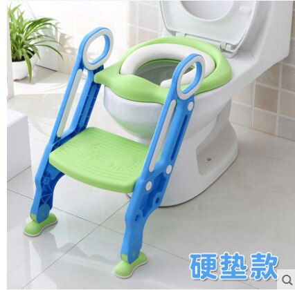 Kinderpotje opvouwbaar toilet stoeltje opstapje kinderpotje kindertoiletten met verstelbare ladder kinderpotje: Groene b