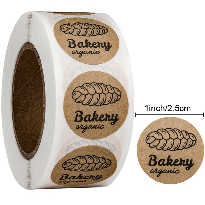 Hand Made Gebakken Met Liefde Sticker Handgemaakte Home Made Bakkerij Sticker Labels Voor Gebakken Voedsel Brood Cake Pakket Decor