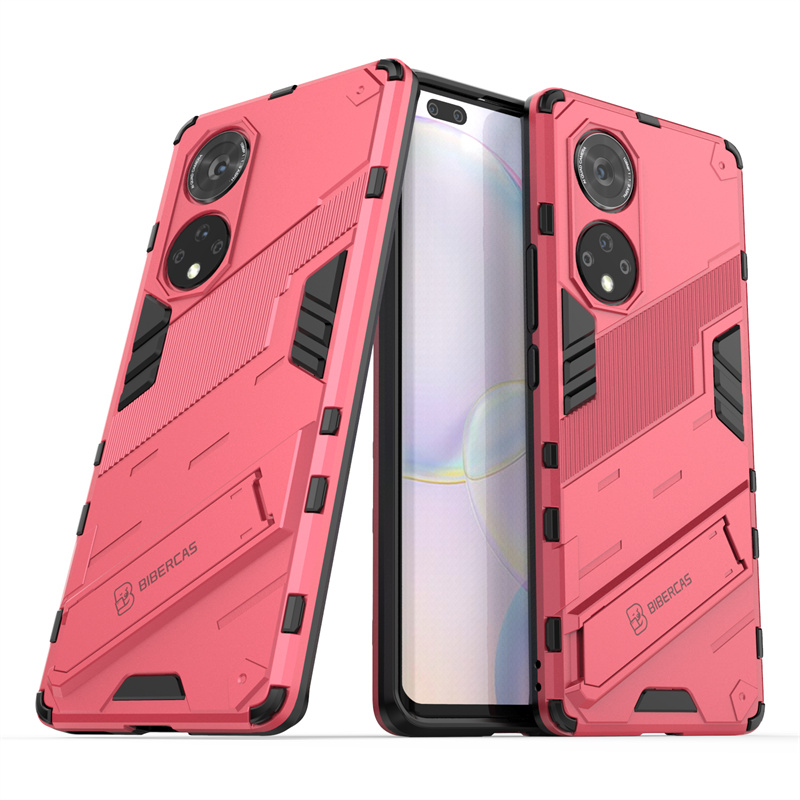 Houder Case Voor Honor 50 Cover Voor Huawei Honor 50 Capas Pantserstandaard Schokbestendige Achterkant Voor Eer 50 Pro 50 Fundas: Hout / Roze