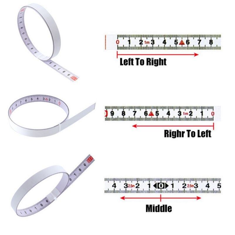 Miter T-track Tape Measure Self-Adhesive Stainless Steel Scale Ruler For Track Table Saw Carpenter Tools