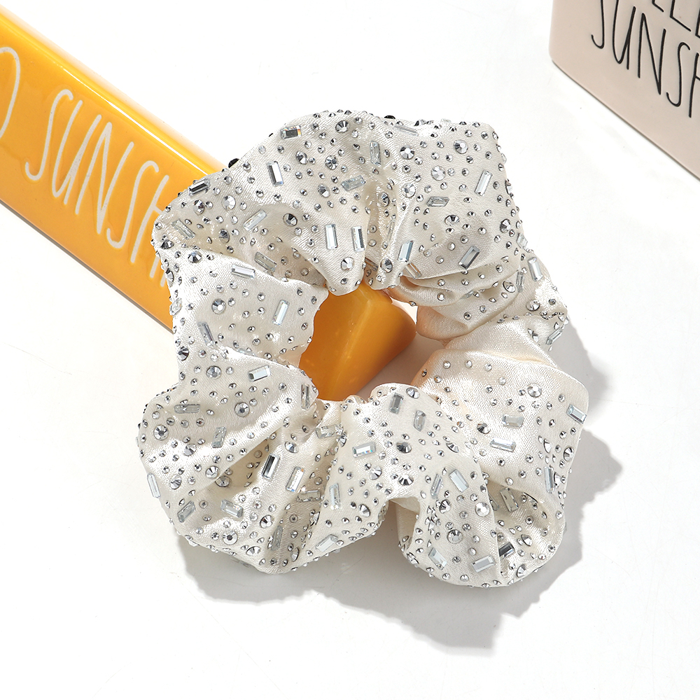 Luksusowe, szerokie opaski do włosów z kryształkami dla kobiet, błyszczące, elastyczne, duże, sznurkowe akcesoria do włosów dla kobiet: Szary