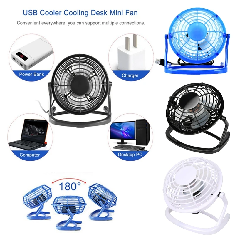 Summer Portable Desktop USB Fan DC 5V Mini Cooler Fans 180 Degree Rotatable Fan For Computer PC Laptop Notebook