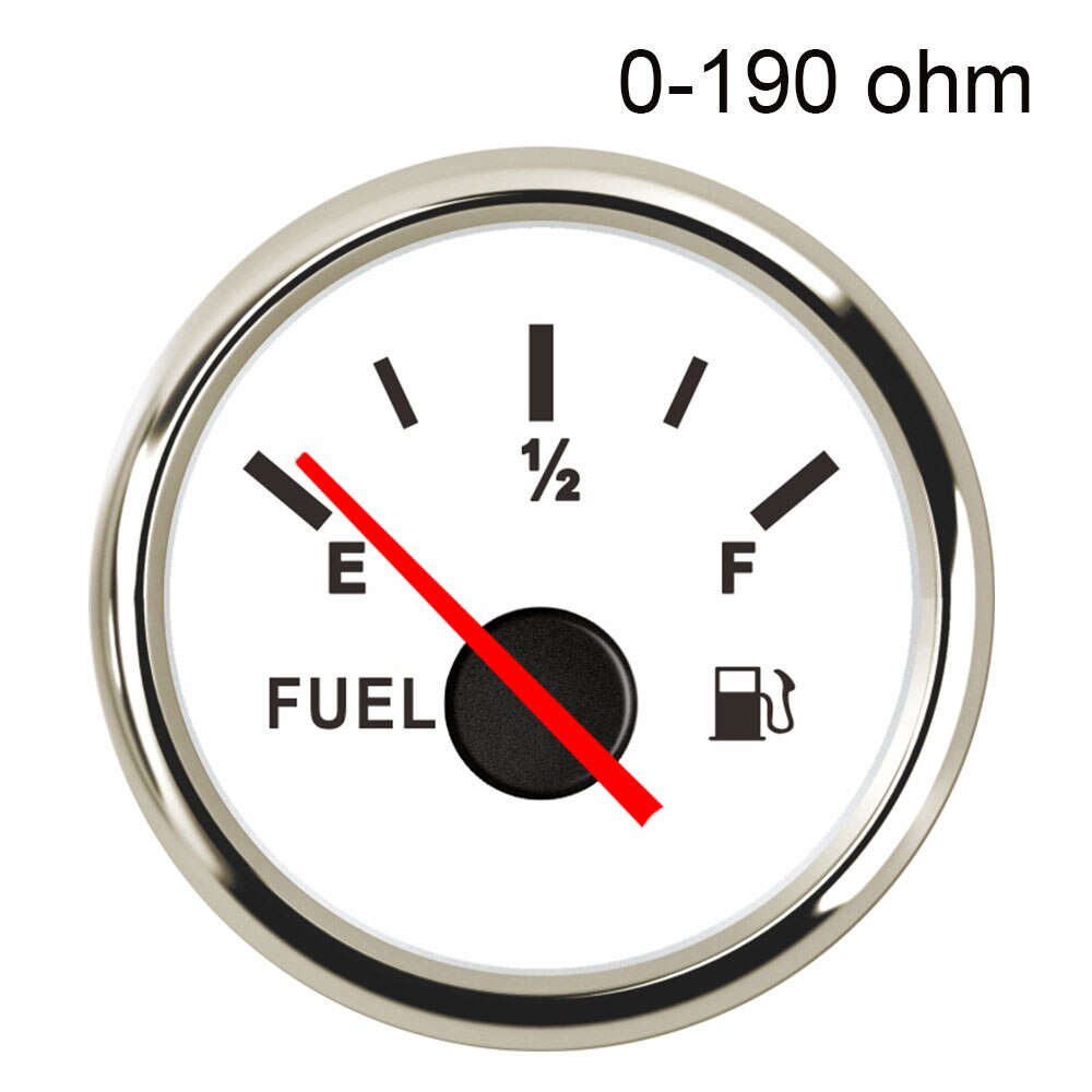 52mm Universal Pointer Fuel Oil Gauge 9-32V Electrical LED Display Fuel Level Gauge For Car Boat Truck RV Camper Instruments: WS-0-190 ohm