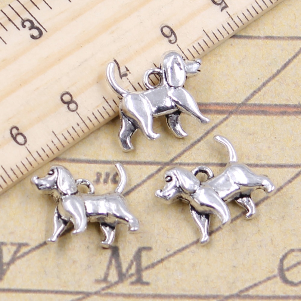 10Pcs Charms Mooie Hond 13X17Mm Tibetaans Zilveren Kleur Hangers Antieke Sieraden Maken Diy Handgemaakte Craft