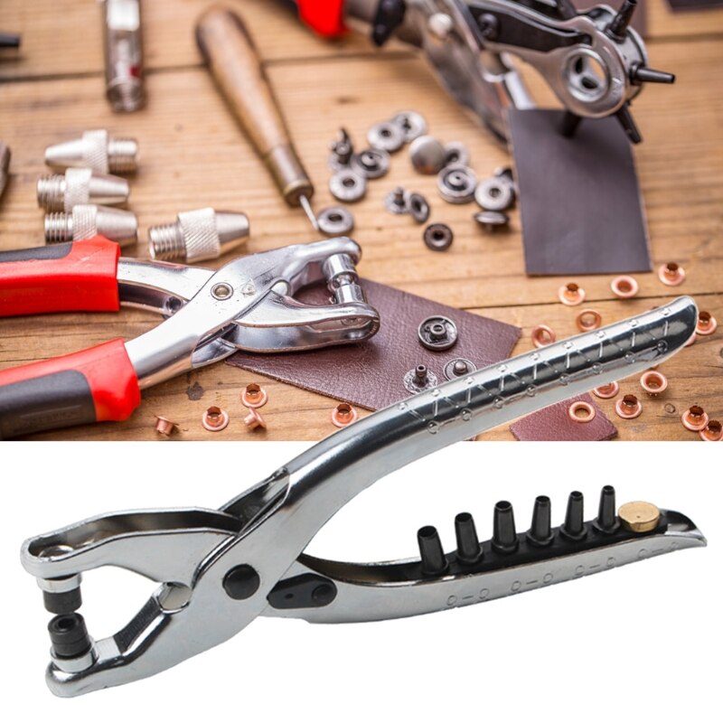 Practical Metal Rivets Eyelet Hole Punch Pliers Tool with Eyelets Grommets Riveting Punching Gadget for Shoes Bags Belt