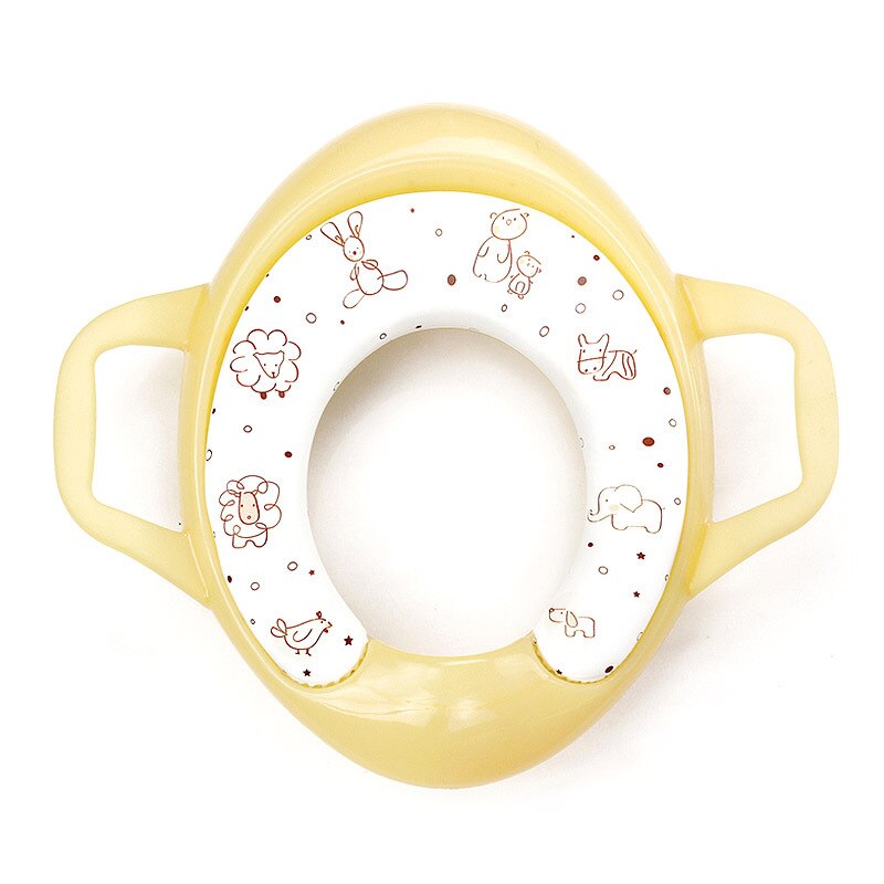 Baby Milieuvriendelijke Wc Training Seat Plastic Zachte Potje Kinderen Trainer Assistent Potje Wc Pad met Handvat Kids Potje Pad: Brown