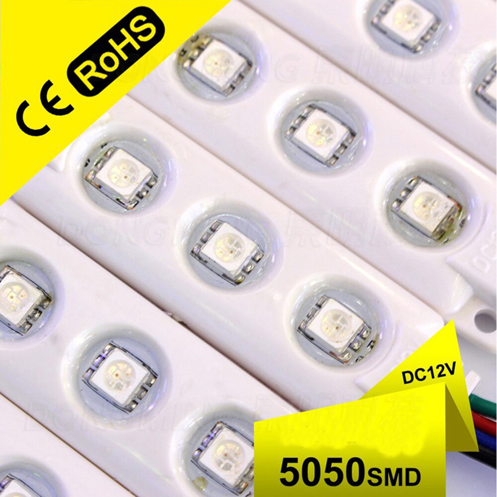 20pcs/lot LED Injection 5050 RGB LED Module 1.5W 12V waterproof Color changeable led modules lighting for backlight
