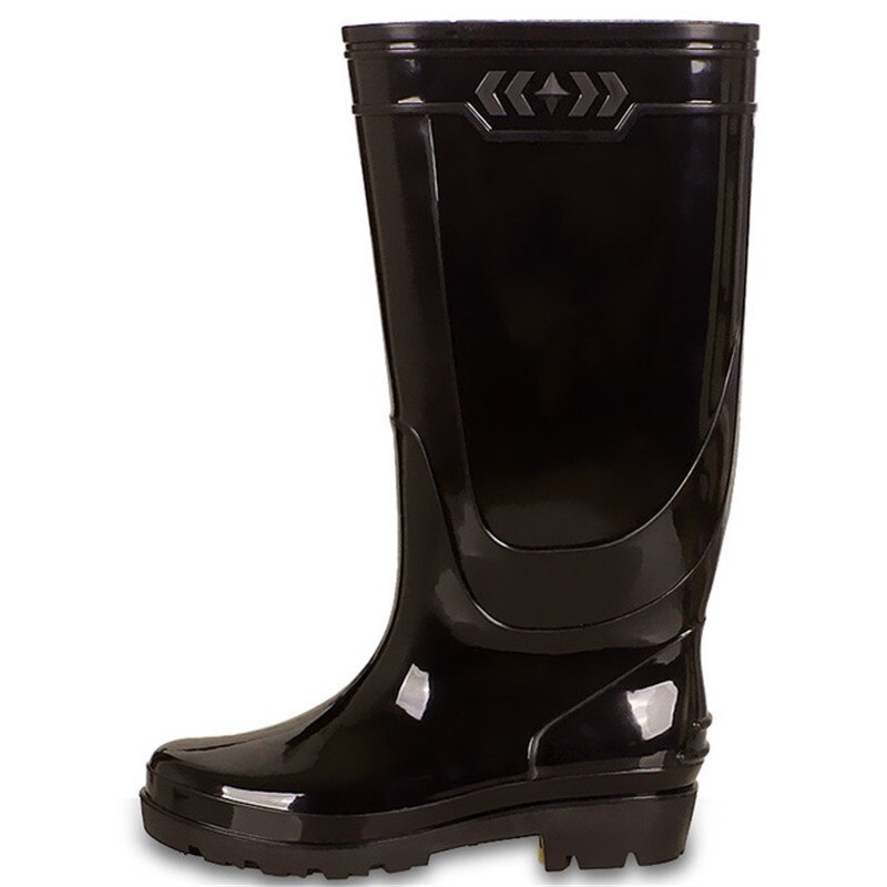 Construction labor insurance long tube rain boots men high boots rain boots waterproof non-slip PVC fishing shoes black