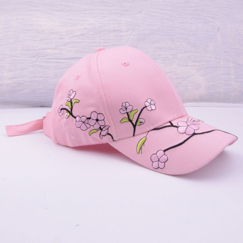 Stijl Plum Blossom En Perzik Bloesem Borduurwerk Baseball Cap Zomer Dames Leisure Caps Zon Bescherming Zonnescherm Hoed