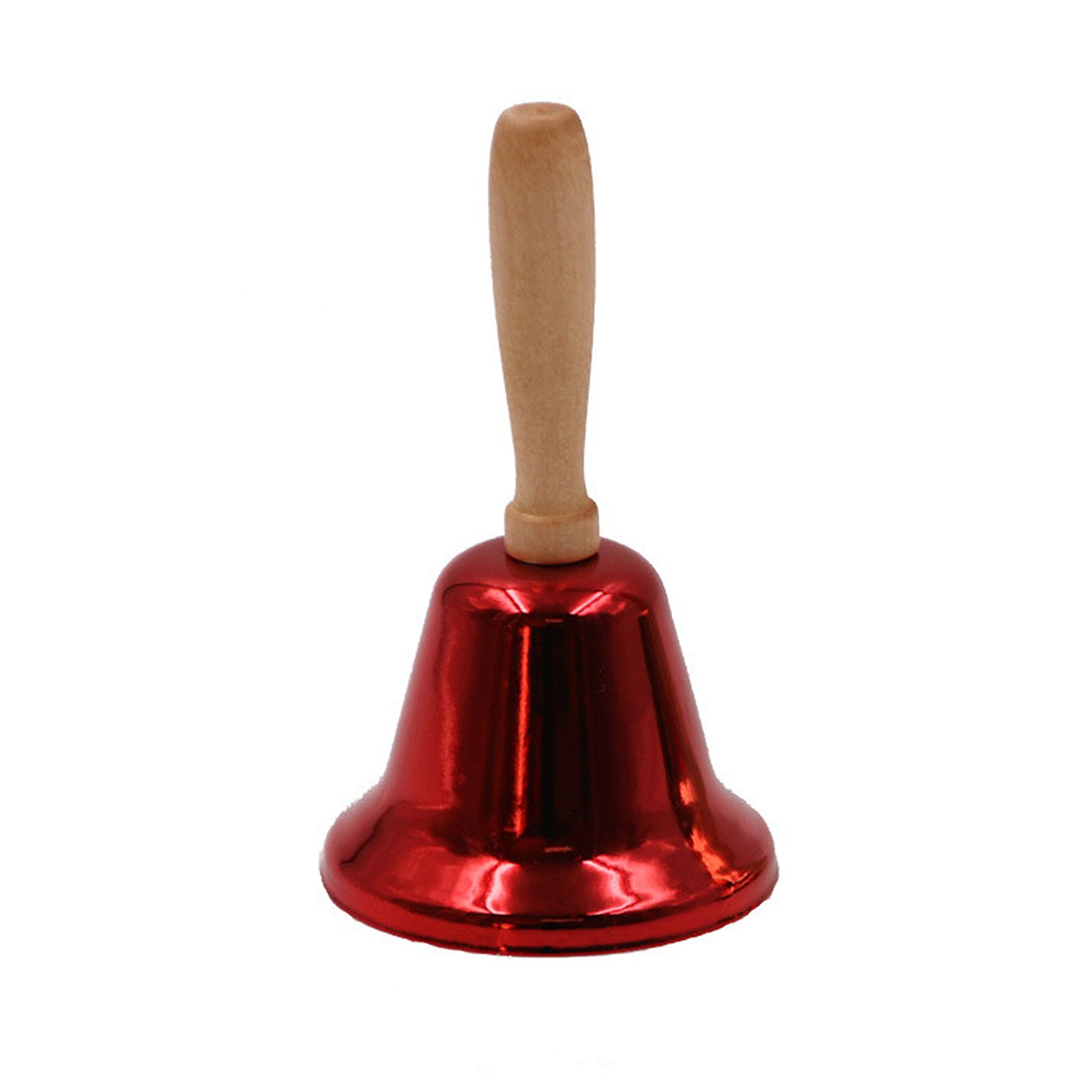 Kerst Producten Metalen Bells Hand Ring Hand Bell Jingle Bells Kerstversiering Houten Handvat Handheld Vieren Rammelaars: Red