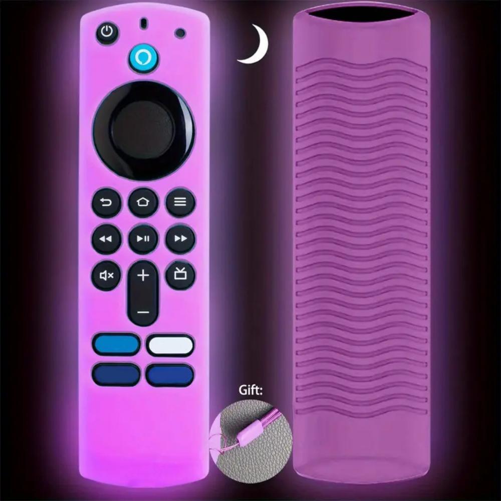Silicone luminous remote control cover for Alexa Voice Remote (3rd Gen) L5B83G Release, Fire TV Stick 4K 2nd Gen ): PURPLE
