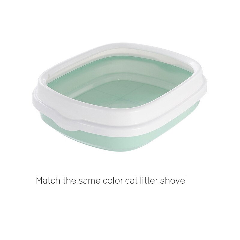 Pet Toilet Bedpan Anti Splash Cats Litter Box Cat Dog Tray With Scoop Kitten Dog Clean Toilette Home Plastic Sand Box Supplies: light green / L(55.5x45x16.5)