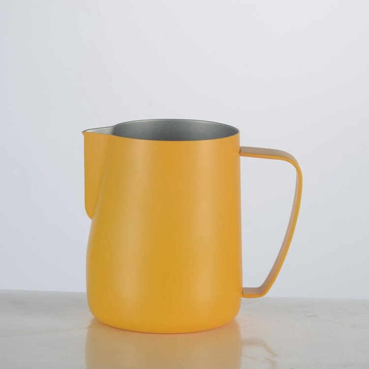 350Ml Espresso Dampende Pitcher Roestvrij Staal Melk Koffie Opschuimen Werper Cup Dampende Pitcher Bier Wijn Drinkware: yellow-350ml