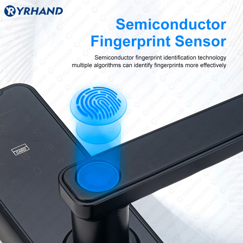 YRHAND-cerradura inteligente K7, cerrojo biométrico negro, aplicación Tuya, desbloqueo remoto, sin llave, wifi, cerradura electrónica para puerta