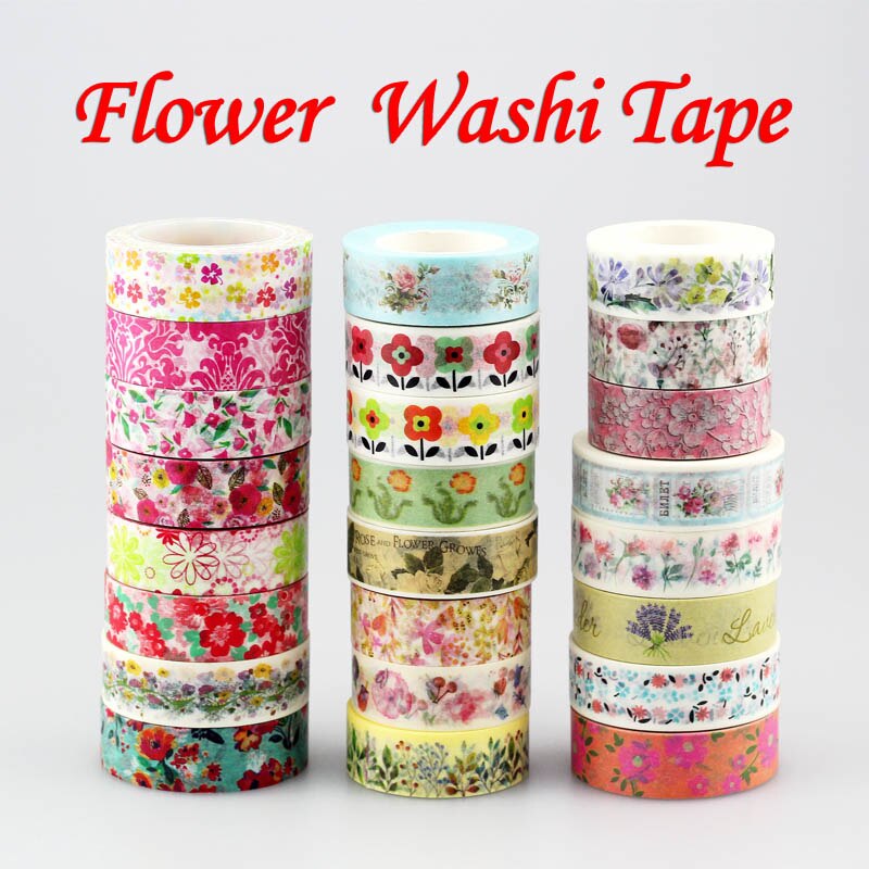 1Pc Flowers set 10m scrapbooking Japanese washi tape adhesive tape,Masking Tape decoration,DIY Sticky Paper Tape Photo Album