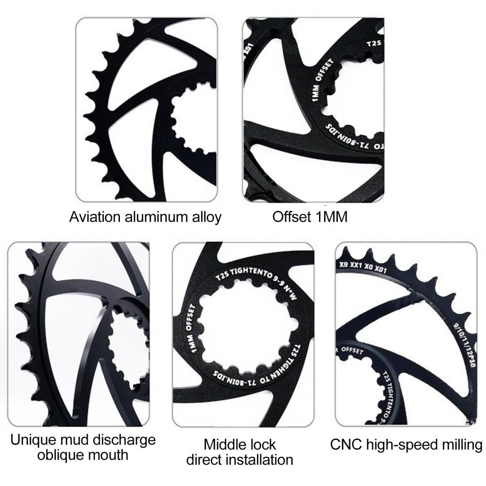 MTB Bike Bicycle GXP Single Speed Chainring 30T/32T/34T/36T/38T/40T Offset 1mm Bicycle Accessories Replacement Parts