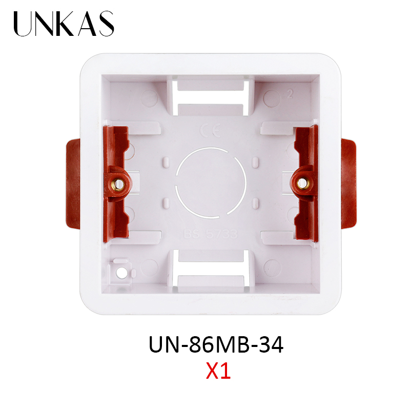 UNKAS Dry Lining Box For Gypsum Board / Drywall / Plasterboad 34mm Depth Wall Switch Socket 86mm / 146mm / 172mm Cassette: 1 Unit 86MB-34