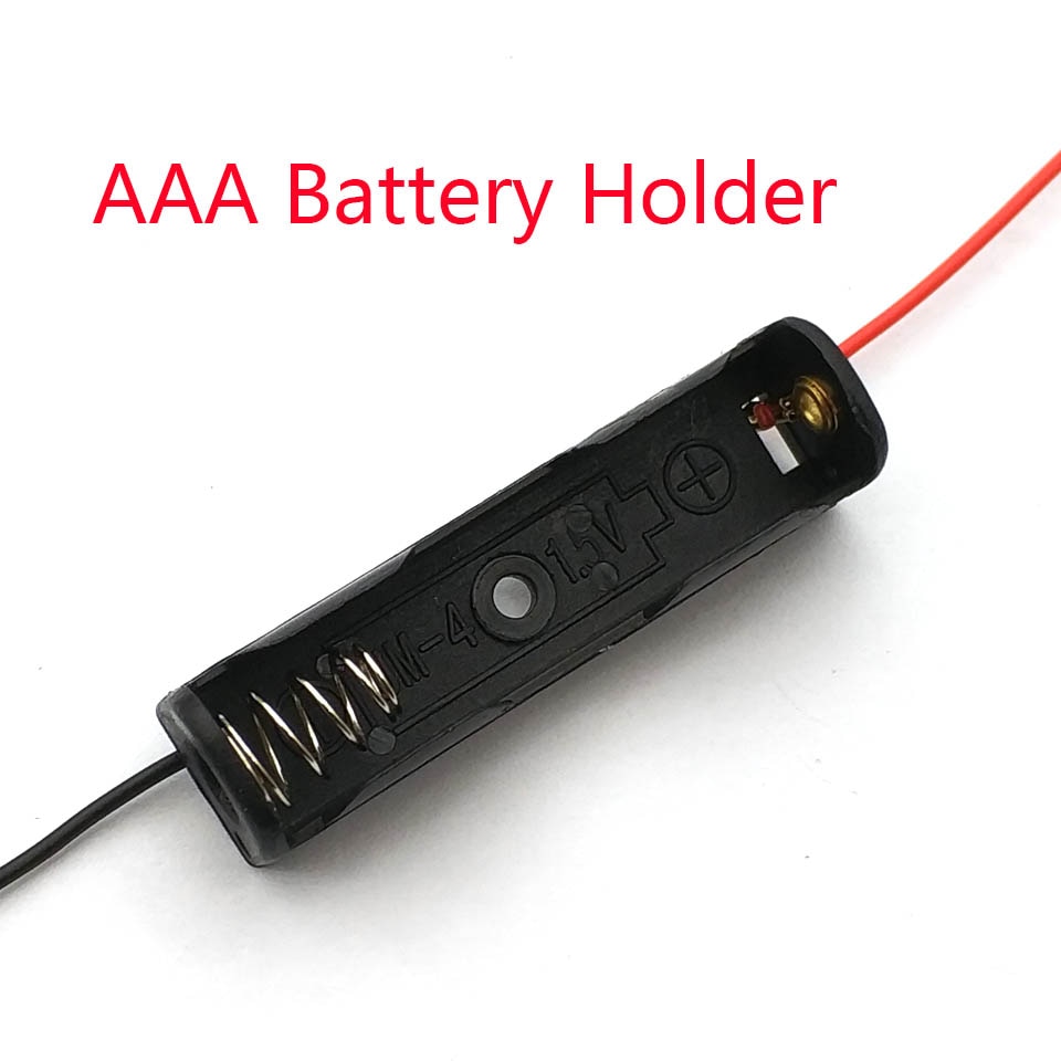 Single Slot Aaa Mobiele Batterij Clip Case Houder Box Met Wire Leads Diy Batterij Opslag Gevallen Soldeerloze Voor Aaa Batterij