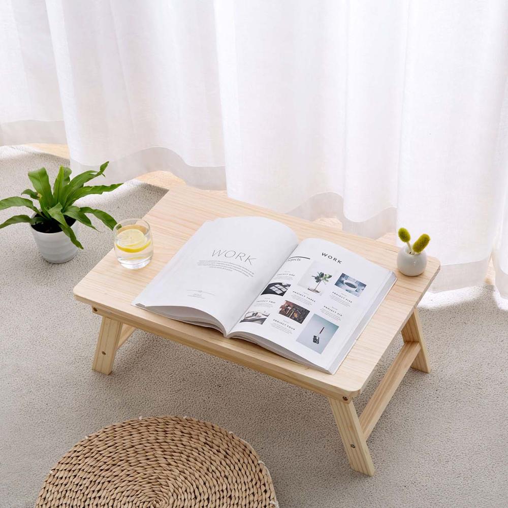 Pine Wood Folding Laptop Desk Portable Lap Desk for Study and Reading Bed Top Tray Table Home Lazy Bed Desk Home Furniture