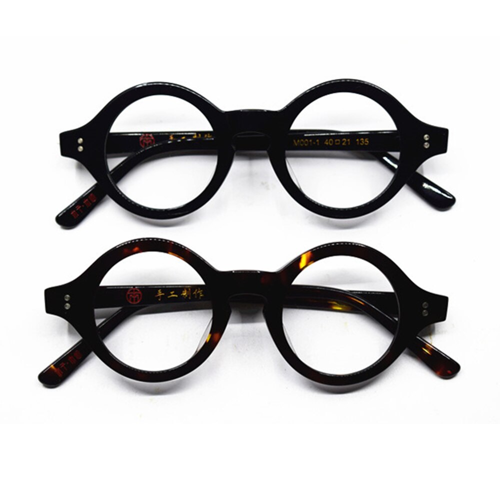 Vintage Hand Made Small 38mm Round Full Rim Eyeglass Frames Acetate unisex Optical Myopia Rx able Glasses