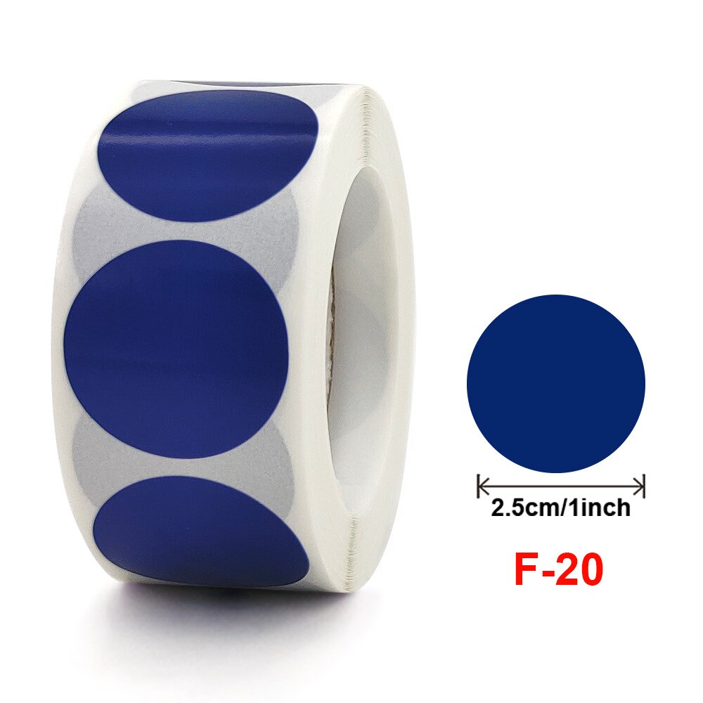 500per Roll Chroma Label Color Code Dot Labels Stickers 1 Inch Roun Red Green White Yellow Blue Pink Black Stationery Stickers: F20