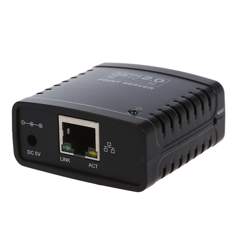 Servidor de impresión USB 2,0 Ethernet red LPR para LAN Ethernet red impresoras compartir negro