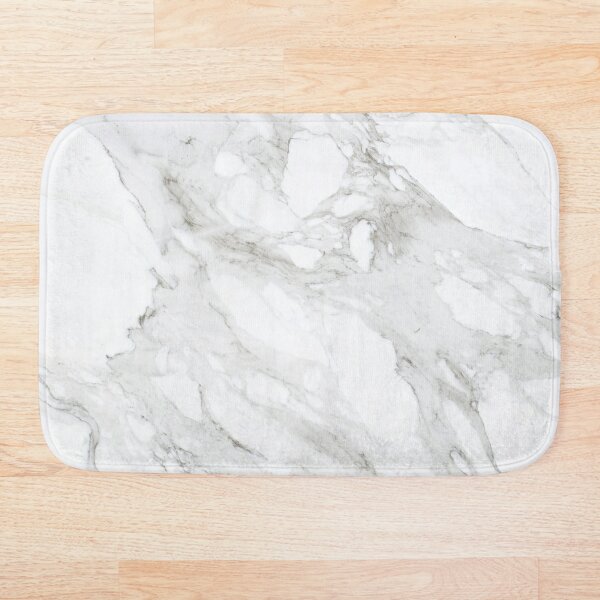 White Calacatta Marble Bath Mat 3d Pattern Print Bath Mats Anti Slip Soft Washable Bathroom Mat