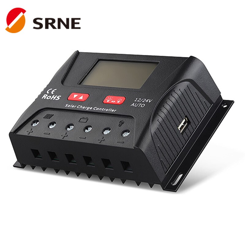 SRNE-controlador de carga Solar SR-HP2430, SR-HP2440, 12V/24V, 30A, 40A, PWM, IP30