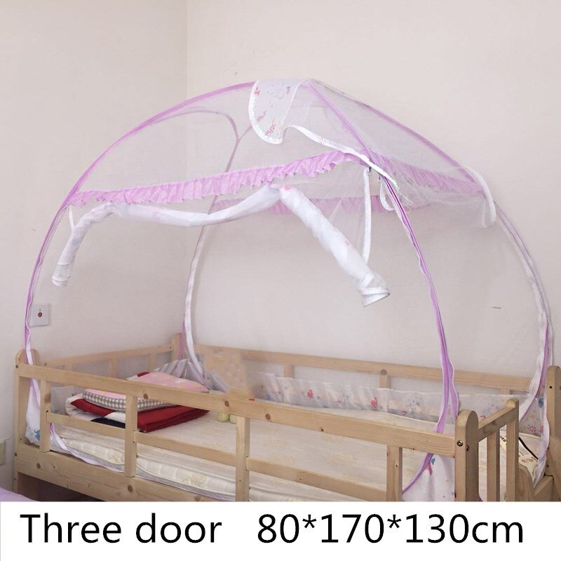Draagbare Babybedje Klamboe Kinderbedje Anti-Mosquito Tent Mongoolse Yurts Kinderen Klamboe Vouwen Camping: pink 80x170x130cm
