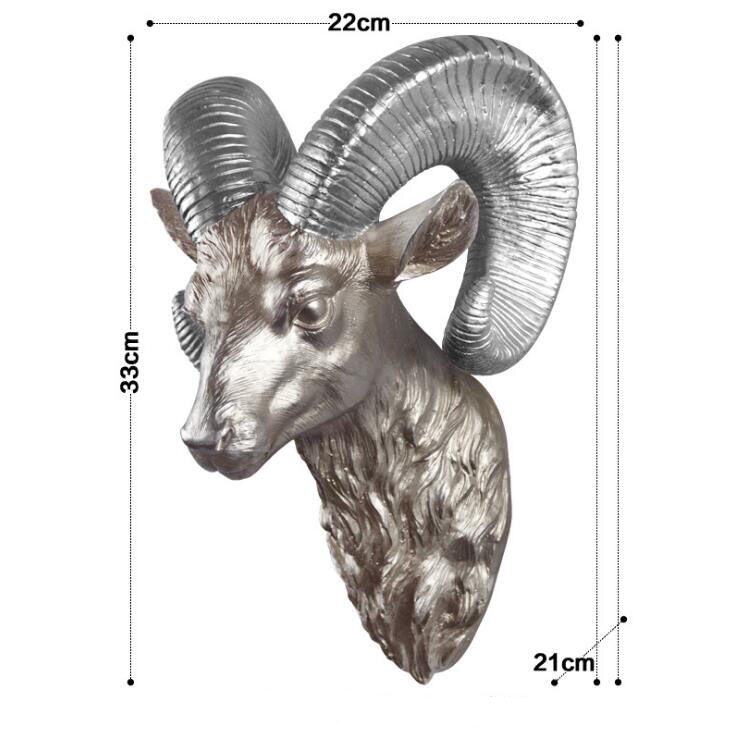 Amerikaanse dierenkop, gouden hertenkop, witte antilope 3d wanddecoratie, muurschildering, achtergronddecoratie, harskunst: H