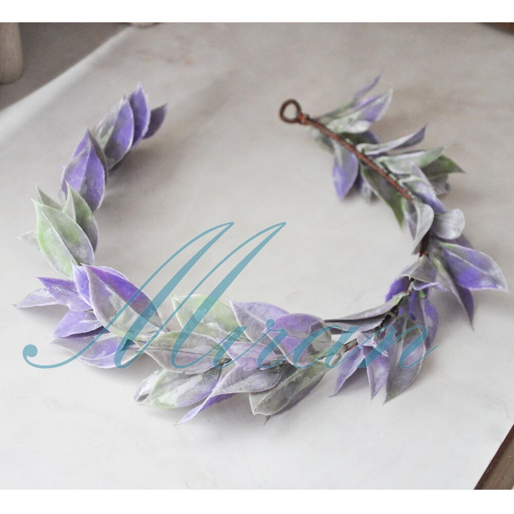 2020Hot Foliage Olive Handmade Shabby Chic Bridal Shower Primitive Rustic Wreath Flower Crown Base Basement