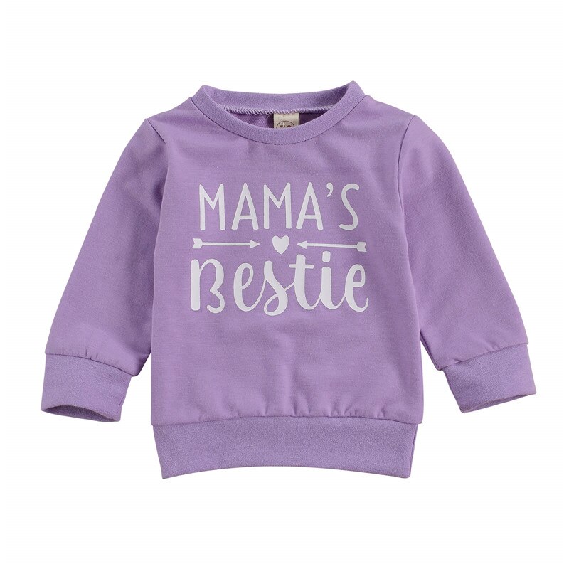 Bébé fille lettre imprimé sweat manches longues col rond pull sweats pour printemps automne et hiver: B / 24M