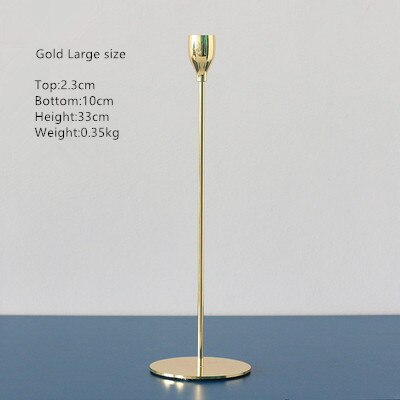 1pcs Luxury Gold Metal Wedding Candle Holders Home Decoration Living Room Decor Party Table Candlestick: large gold