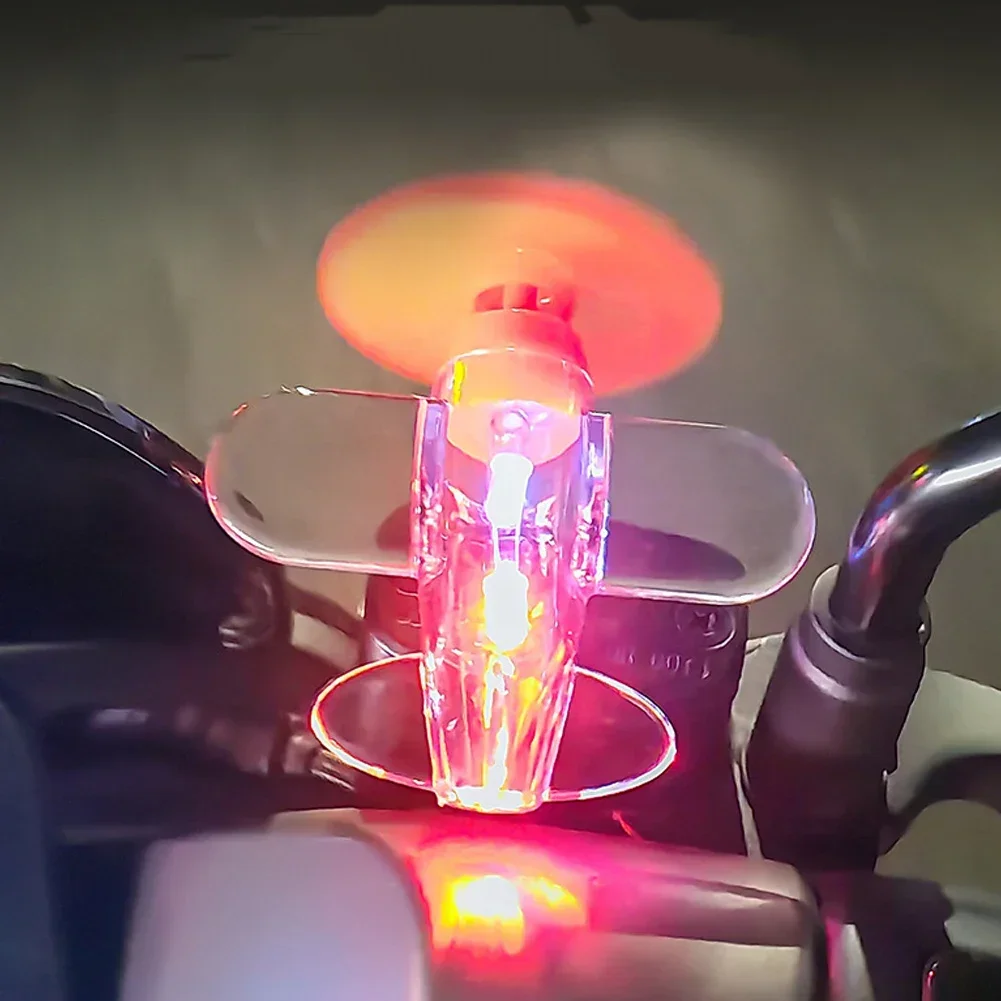 Rotatable Airplane LED Light Motorcycle Wind Powered LED Decoration Light Car Interior Ornaments Bikes Bicycle Decor Light