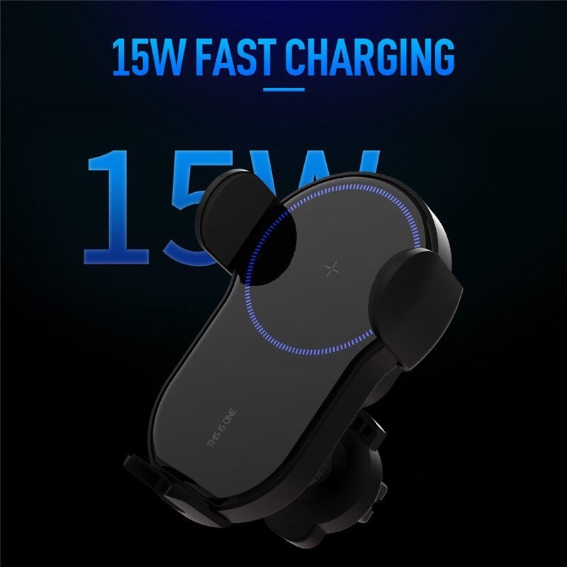 15W Fast Qi Car Wireless Charger For iPhone X Xiaomi Samsung 9 Tiny Auto Clamping Wireless Charging Air Vent Car Phone Holder
