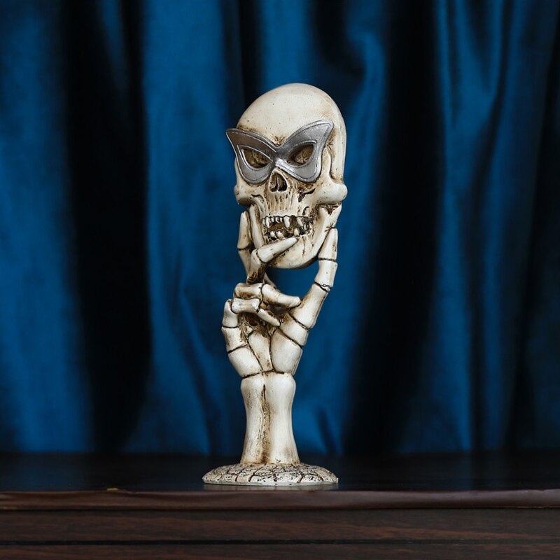 Halloween Retro Skull Mirror for Home Bedroom Bathroom Decoration Ornaments