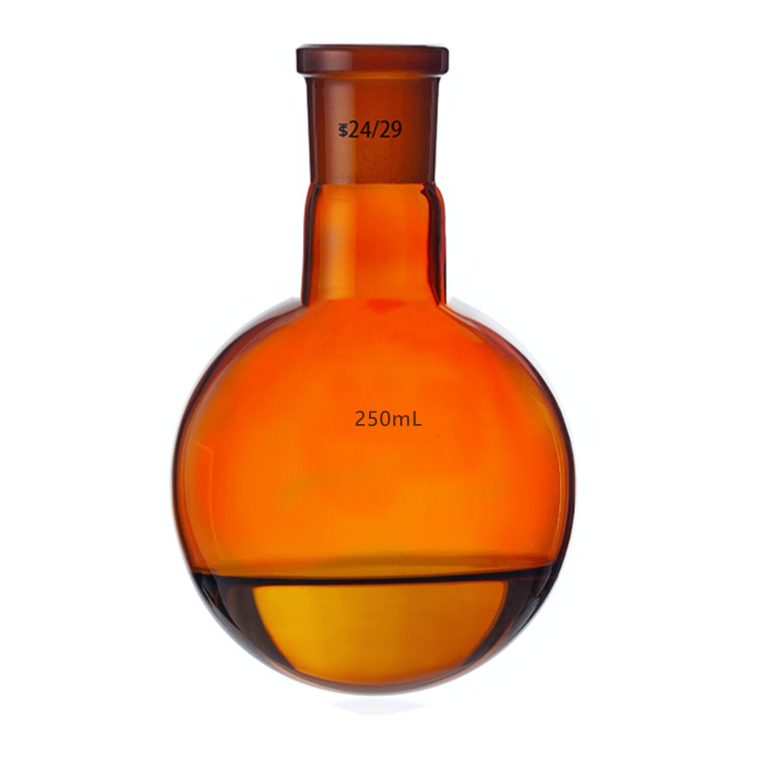 24/29 Amber Glass Flask Round Bottom Single-Neck Lab Brown Boiling Bottle One Neck Vessel