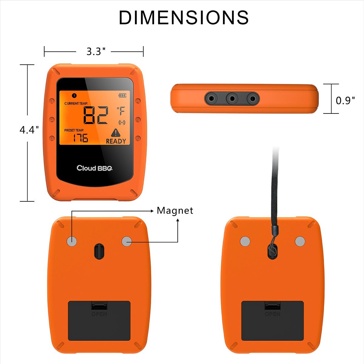 100m numérique bluetooth/WiFi pour IOS Android sans fil intelligent viande thermomètre 2 sondes cuisson barbecue four grilles