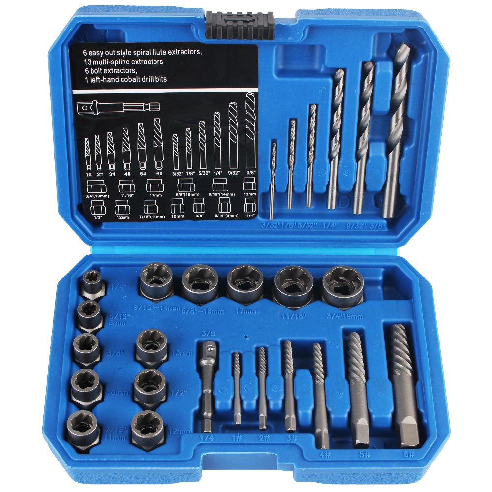 Accessoire Beschadigde Schroef Extractor Auto Reparatie Gereedschap Bout Moer Verwijderaar Moer Extractor Handgereedschap Kit Bout Moer Verwijdering Moer: Blue