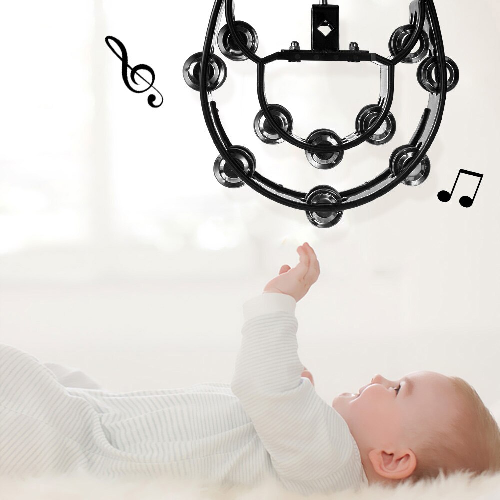 Handheld Hand Bell Percussion Party Musical Instruments Tambourine Double Rows Lightweight Portable Music Elements