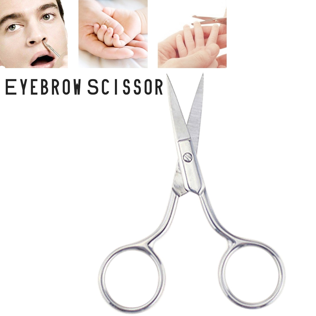 Stainless steel manicure scissors mirror light embroidery beauty cut nose hair cut eyebrow scissors makeup scissors tool