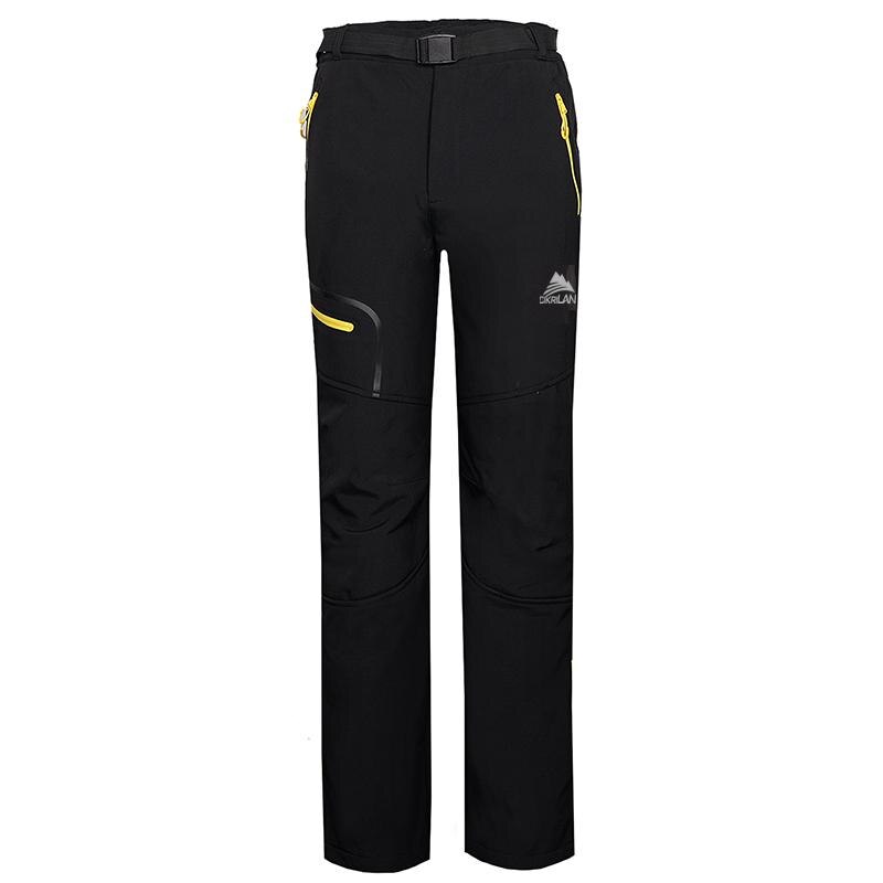 Mens Windproof Water Resistant Pantalones Hombre Sport Hiking Climbing Softshell Outdoor Pants Men Trekking Camping Ski Trousers: Yellow zipper / M